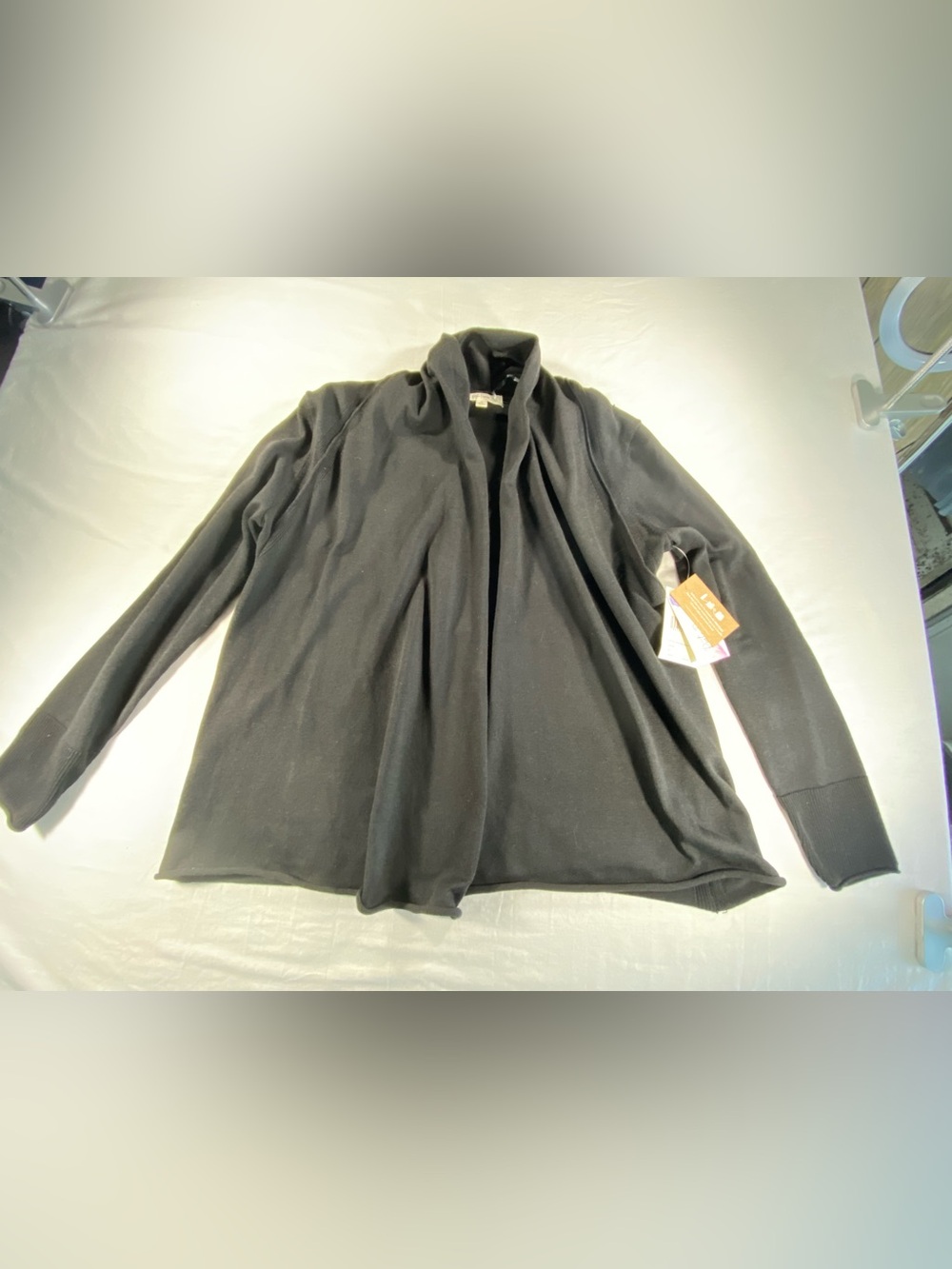 NWT Peyton Primrose Black Drape Front Cardigan Sweater Ladies Women’s Medium